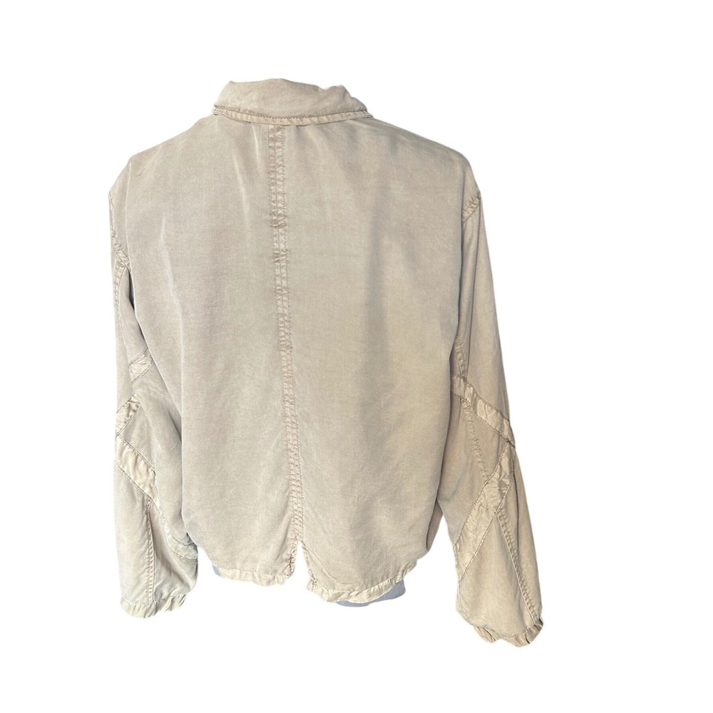 Young Fabulous & Broke Women's Small Beige Jacket Zip Up Pockets Casual - Picture 7 of 7